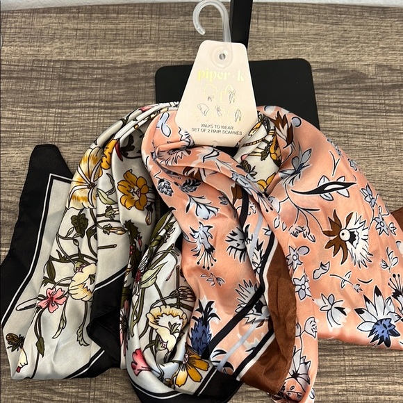 Piper Floral Scarves | Peach & Cream - Picture 2 of 5